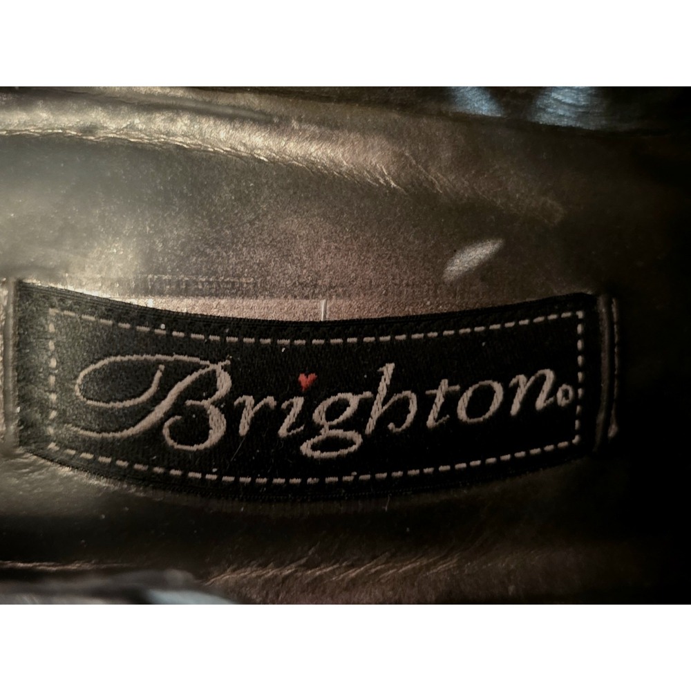 Brighton Vintage 1990s Womens Black LEATHER Sz 8 Ankle Booties‎ Boots - Picture 11 of 11